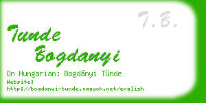 tunde bogdanyi business card